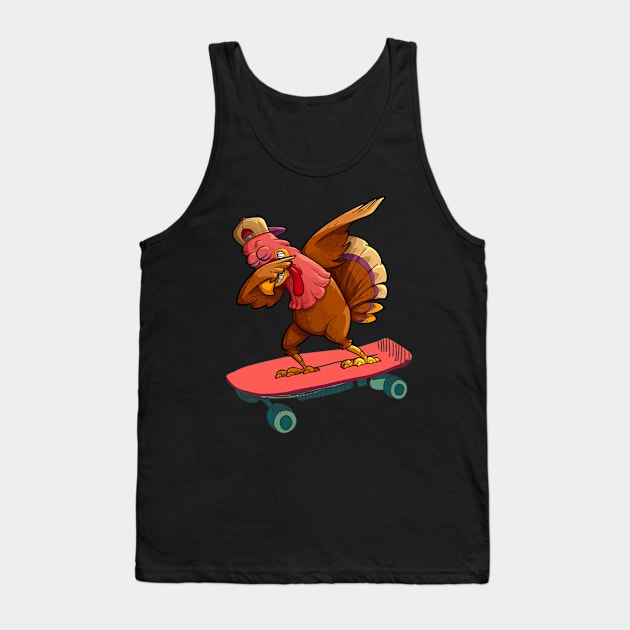 Dabbing Turkey Thanksgiving Day Pilgrim Boys Girls Funny Dab Tank Top by The Design Catalyst